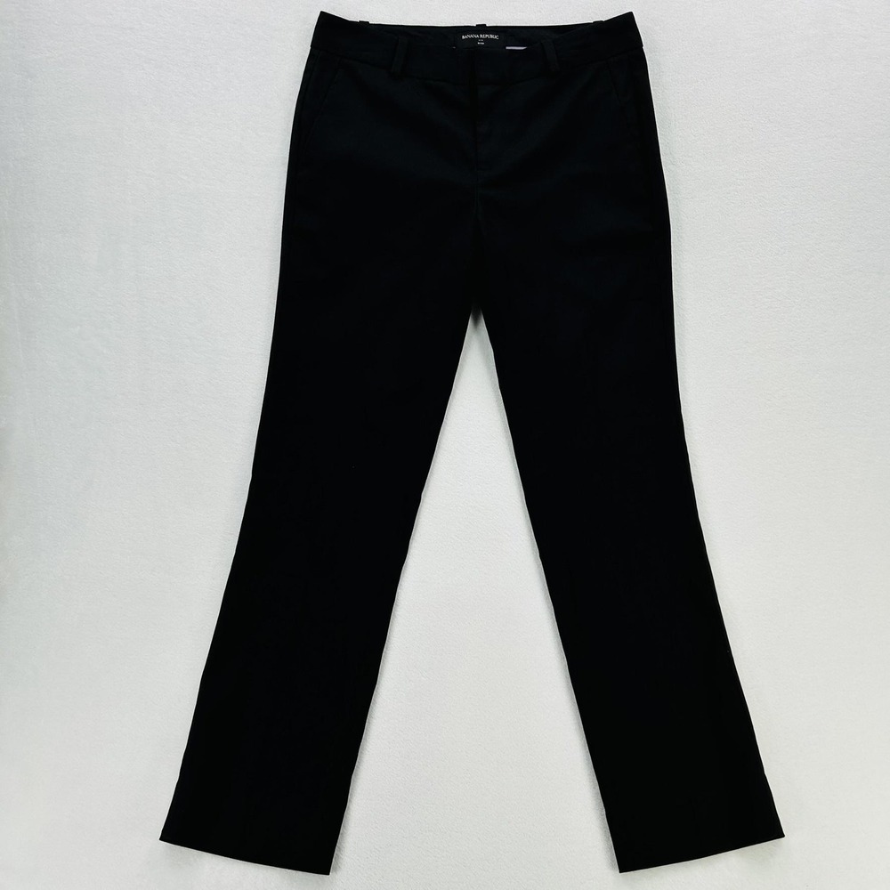 Banana Republic Pants Womens Petite 2P Black Ryan Straight Leg Stretch Twill